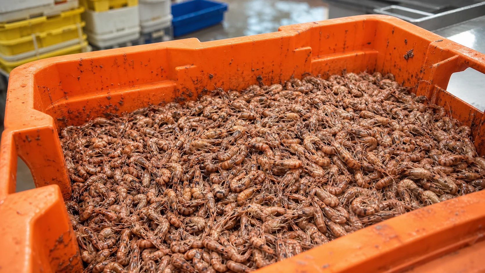 Crevettes grises de mer du Nord sélectionnées selon arrivage